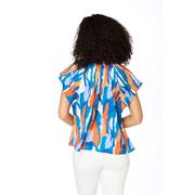 Royal and Orange Stewart Simmons The Abstract Blouse